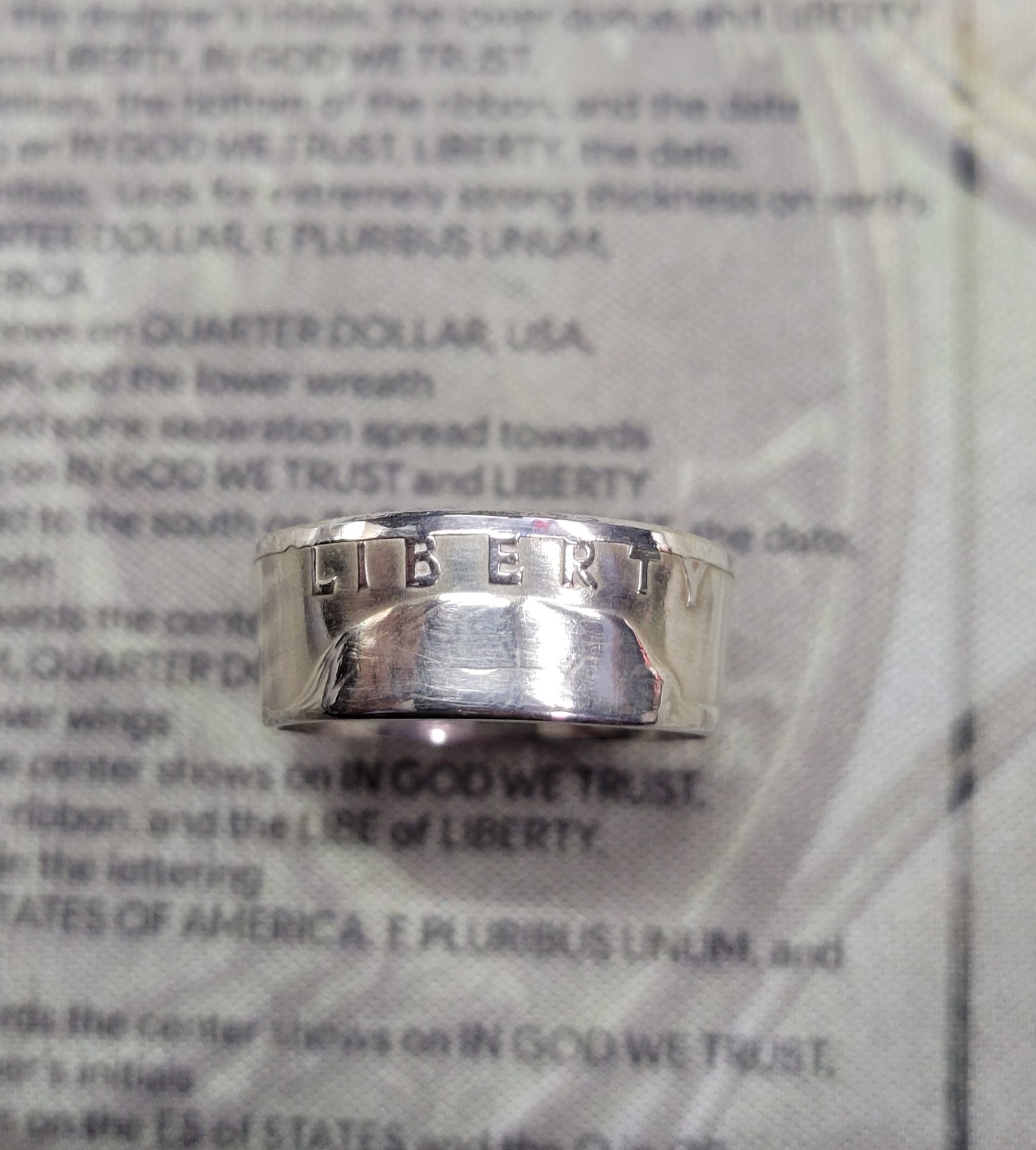 Benjamin Franklin half dollar coin ring