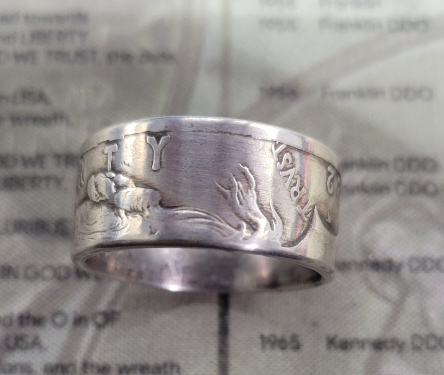 Peace Dollar coin ring