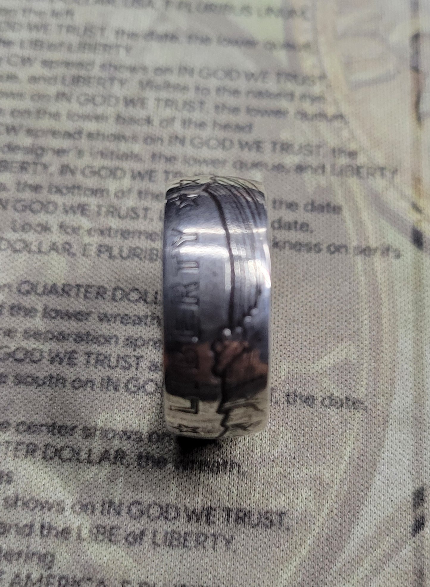 Incuse Indian silver bullion coin ring