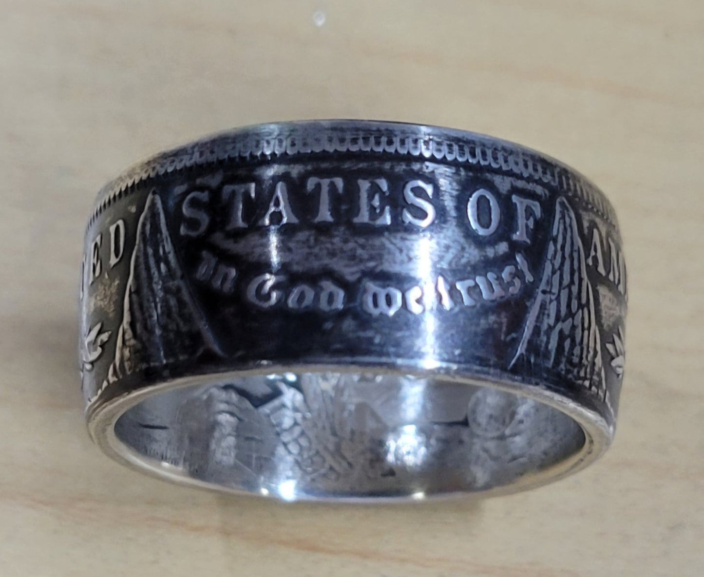 Morgan Silver Dollar coin ring