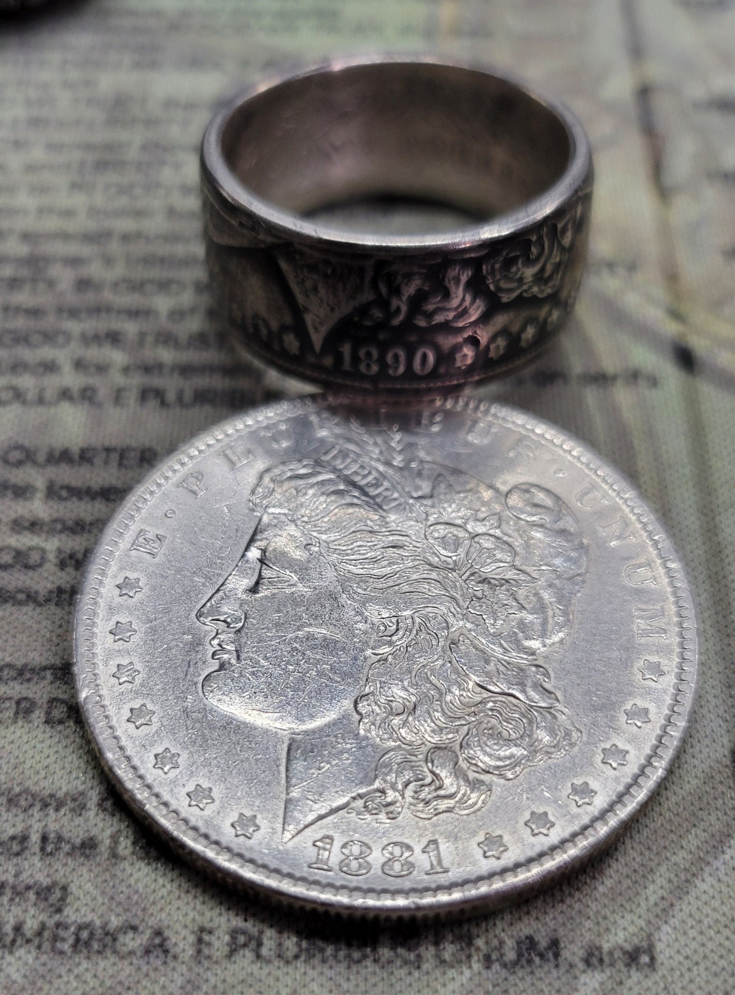 Morgan Silver Dollar coin ring