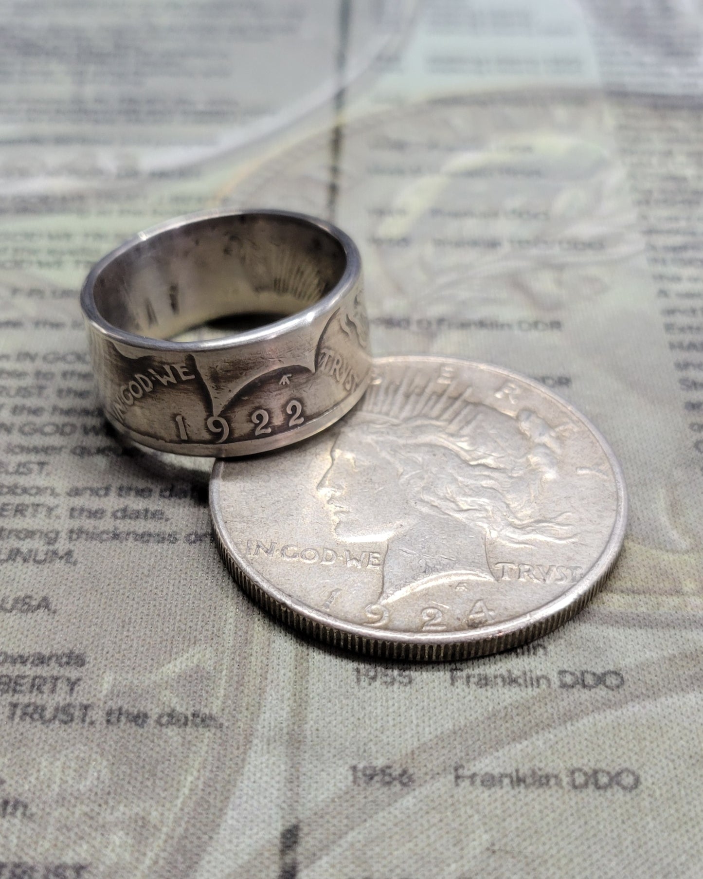 Peace Dollar coin ring