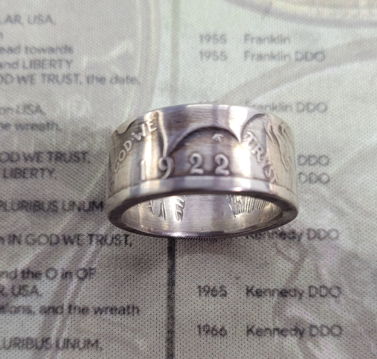 Peace Dollar coin ring