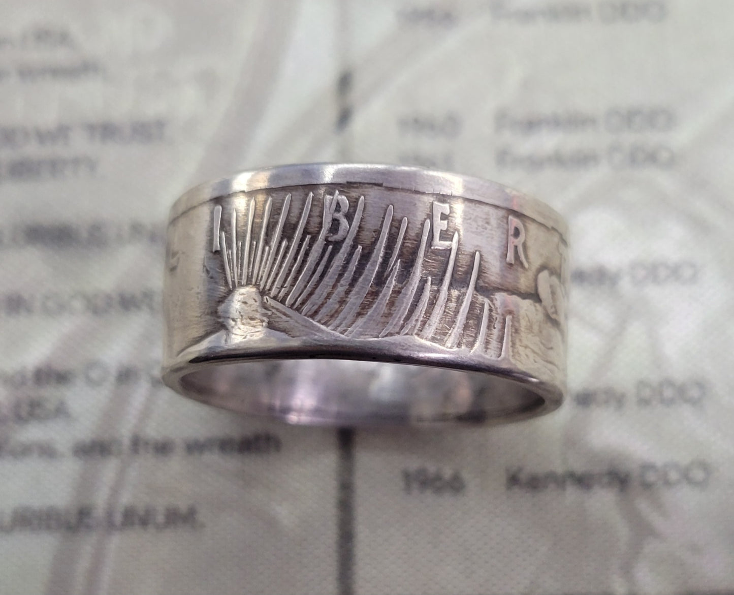 Peace Dollar coin ring