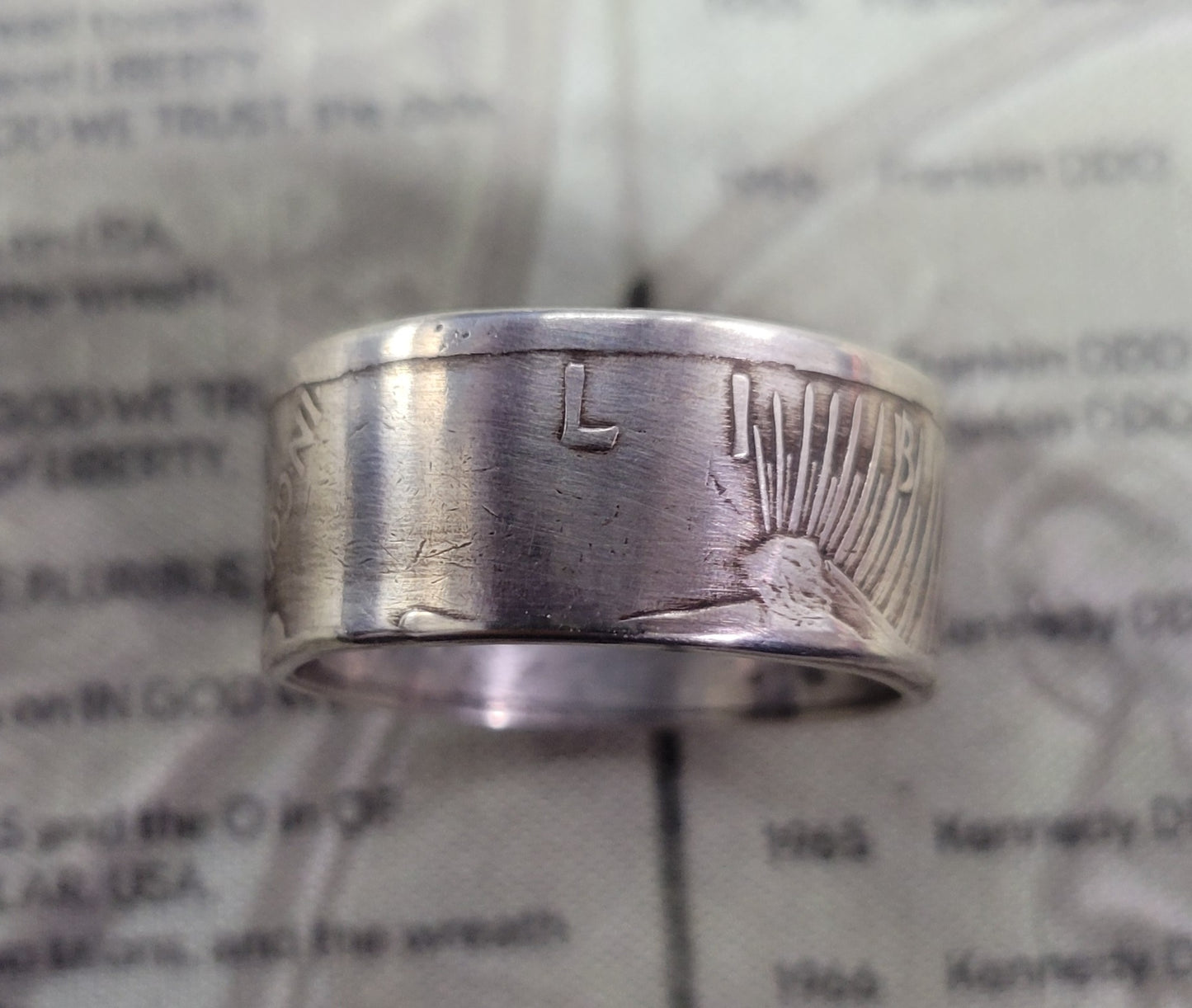 Peace Dollar coin ring