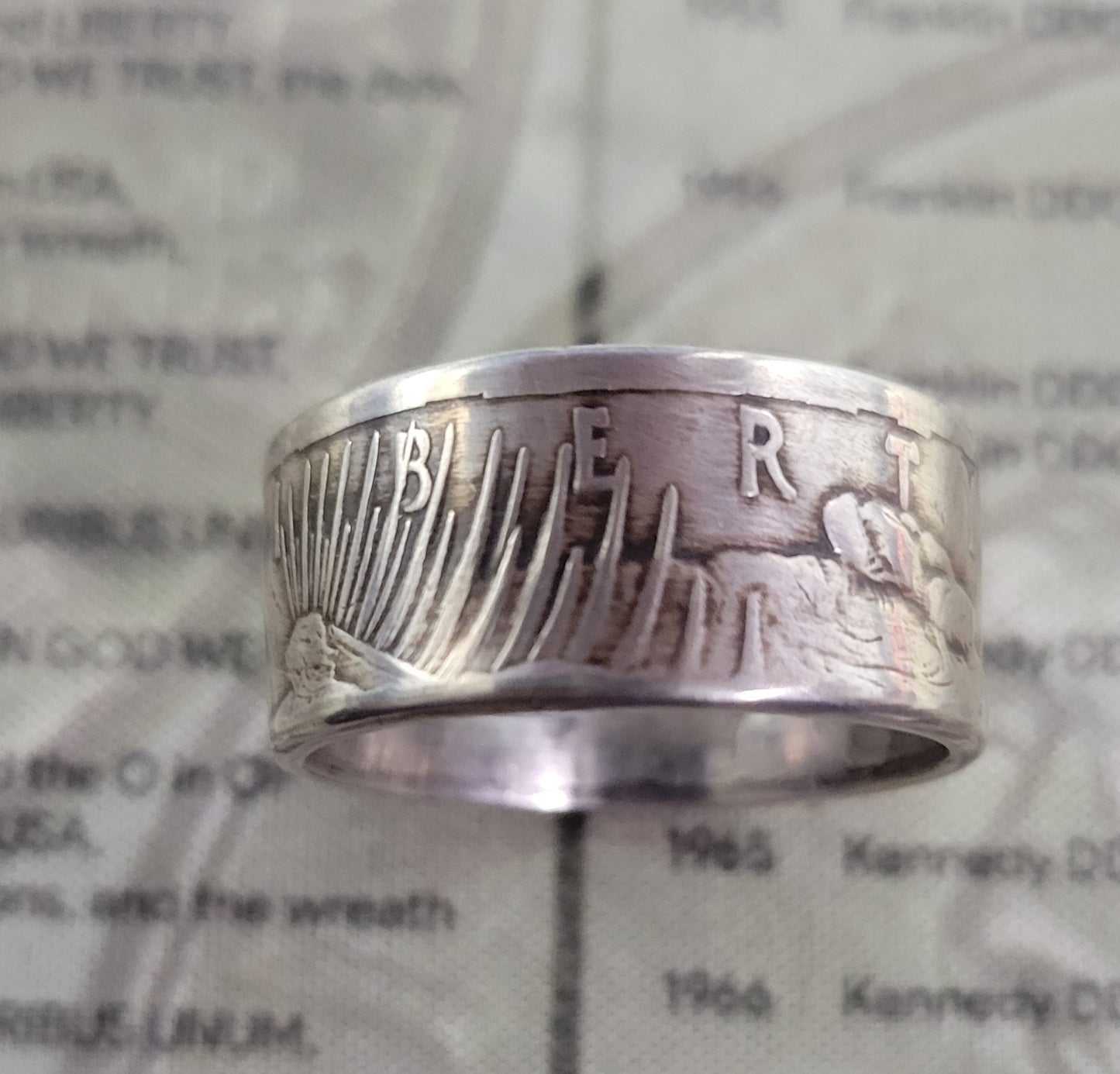 Peace Dollar coin ring