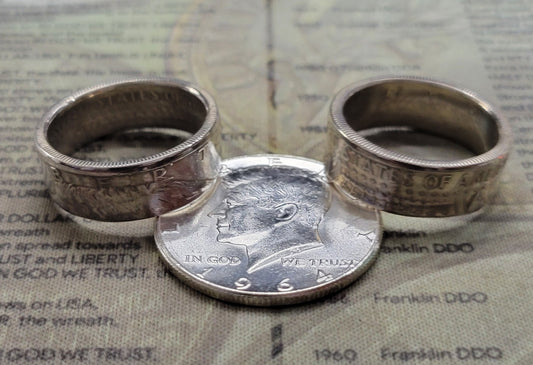 1964 Kennedy half dollar coin ring