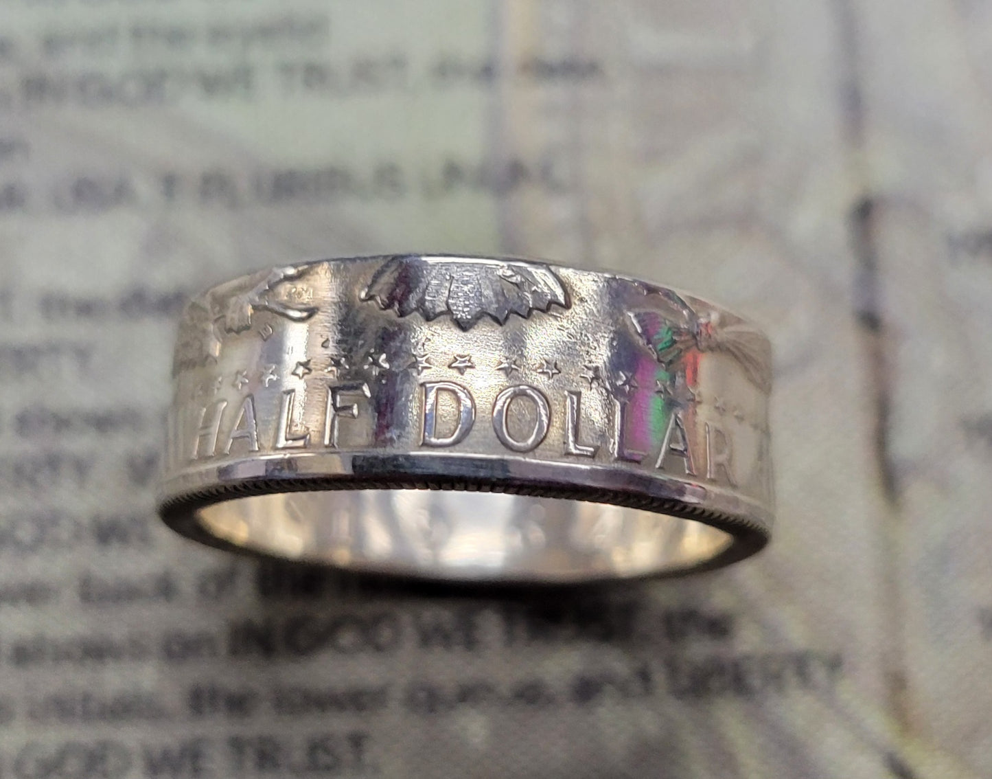 1964 Kennedy half dollar coin ring
