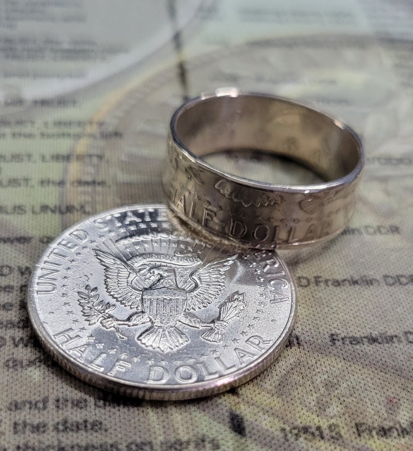 1964 Kennedy half dollar coin ring