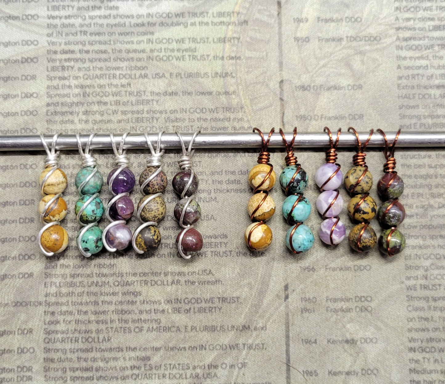 Round Gemstone Wrapped Pendant