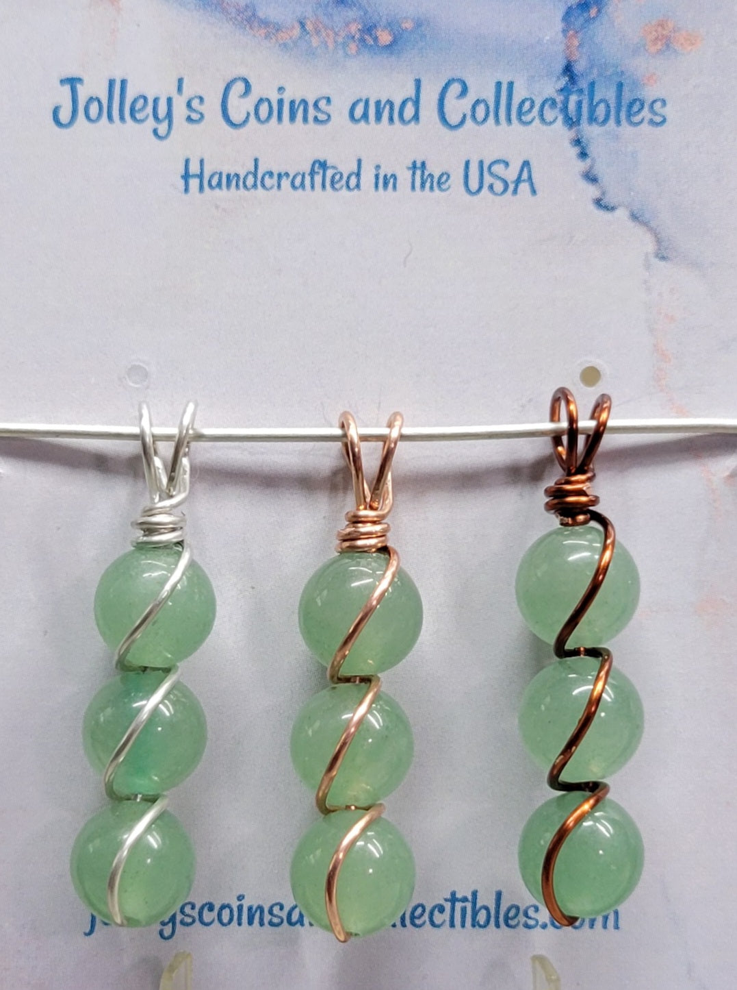 Round Gemstone Wrapped Pendant