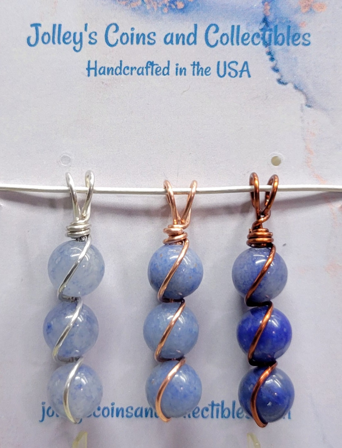 Round Gemstone Wrapped Pendant