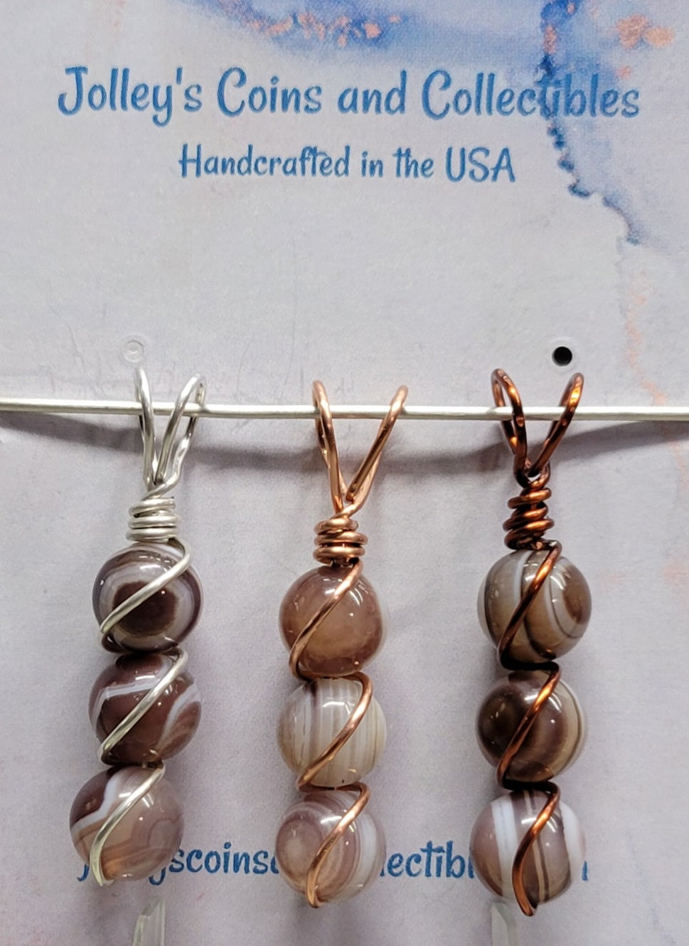 Round Gemstone Wrapped Pendant