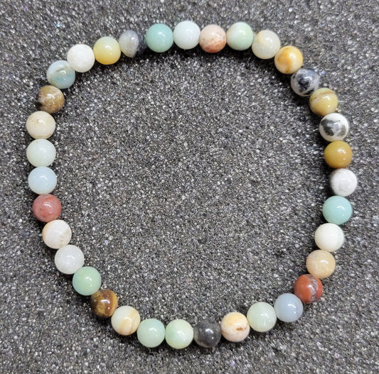 Round Gemstone Stretch Bracelet