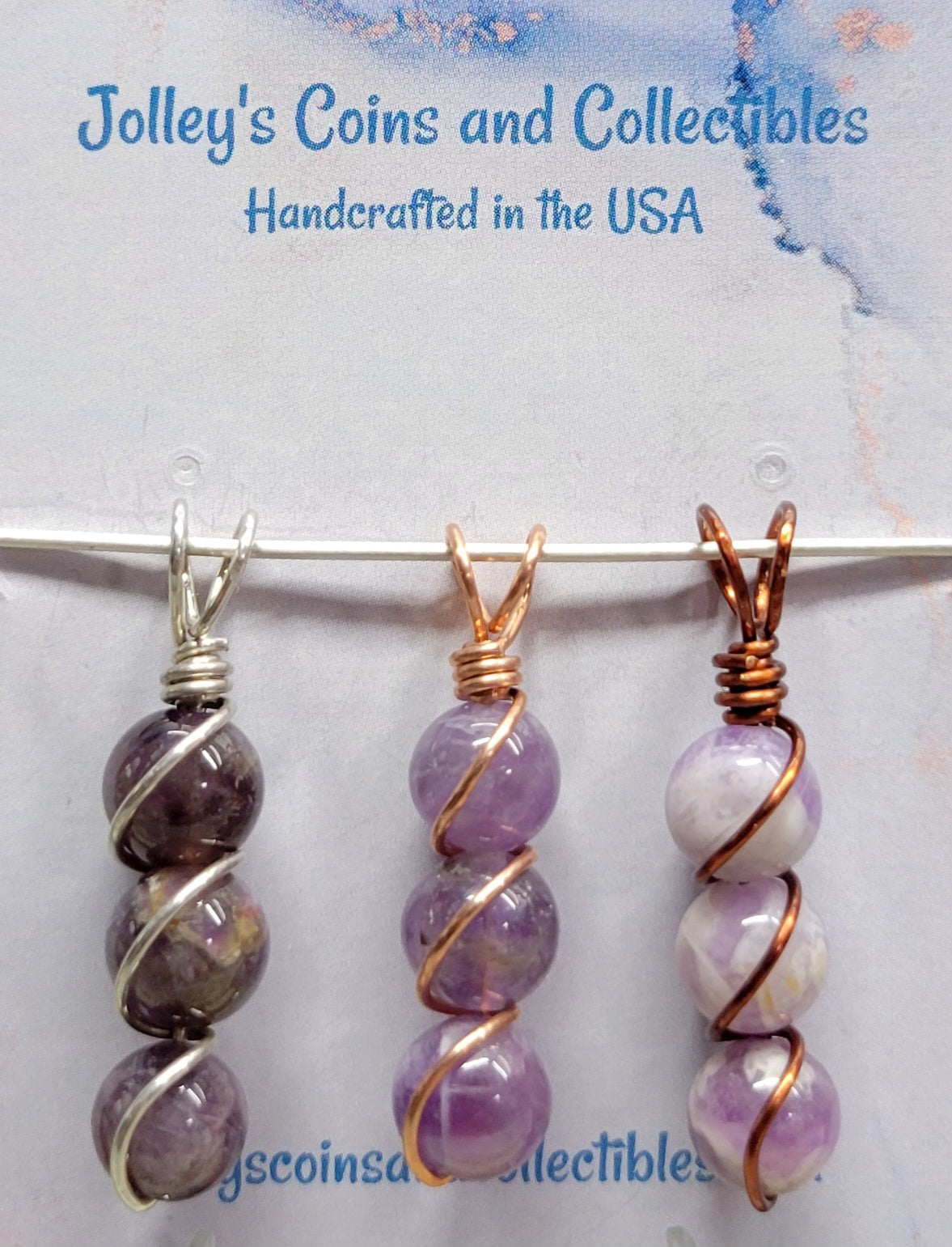 Round Gemstone Wrapped Pendant