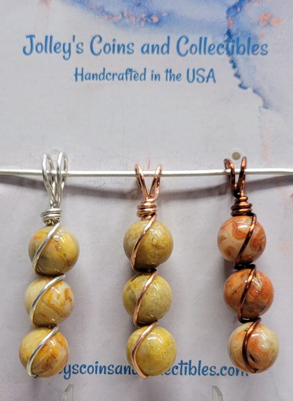 Round Gemstone Wrapped Pendant