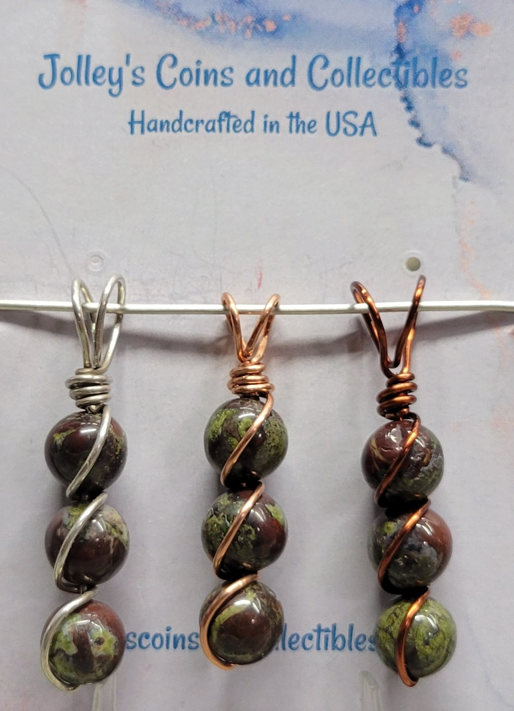 Round Gemstone Wrapped Pendant