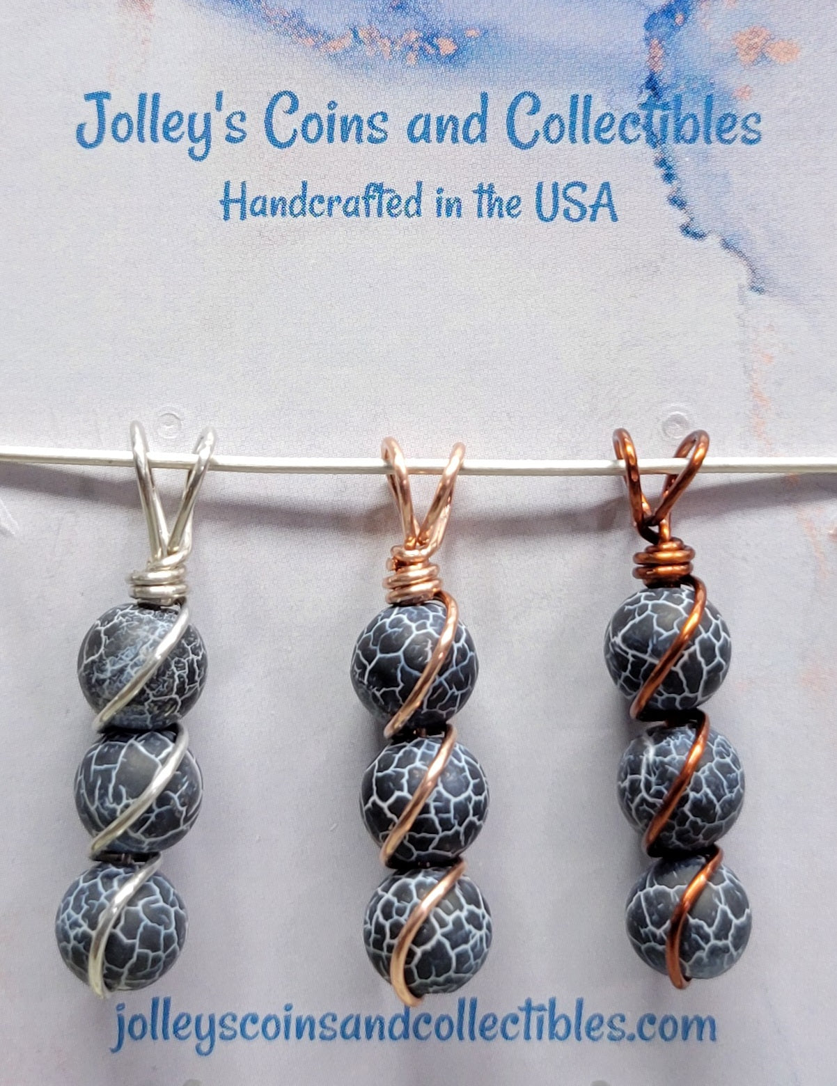 Round Gemstone Wrapped Pendant