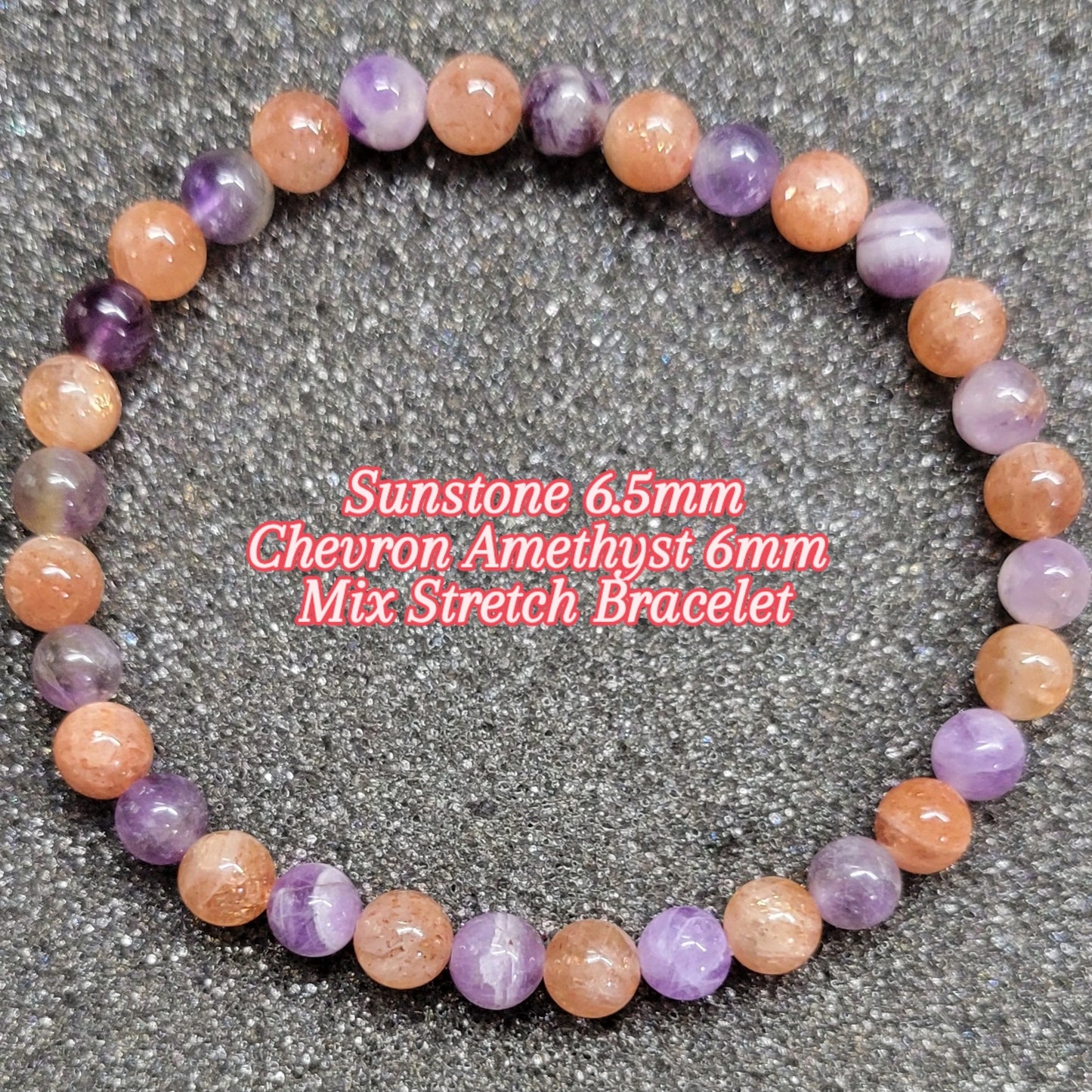 2 Bead Type Custom Mixed Round Gemstone Stretch Bracelet