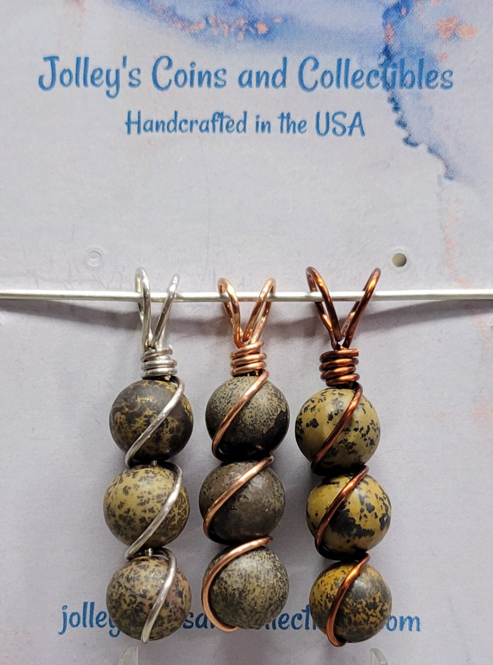 Round Gemstone Wrapped Pendant