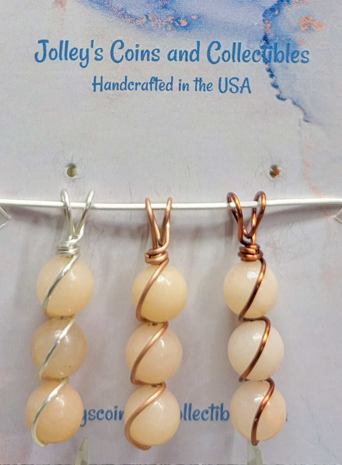 Round Gemstone Wrapped Pendant
