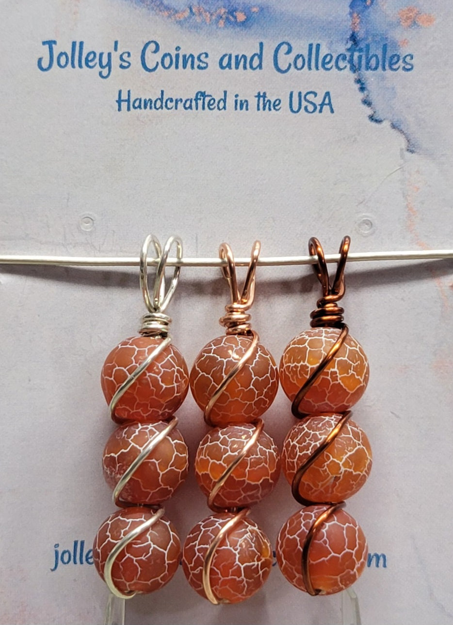 Round Gemstone Wrapped Pendant