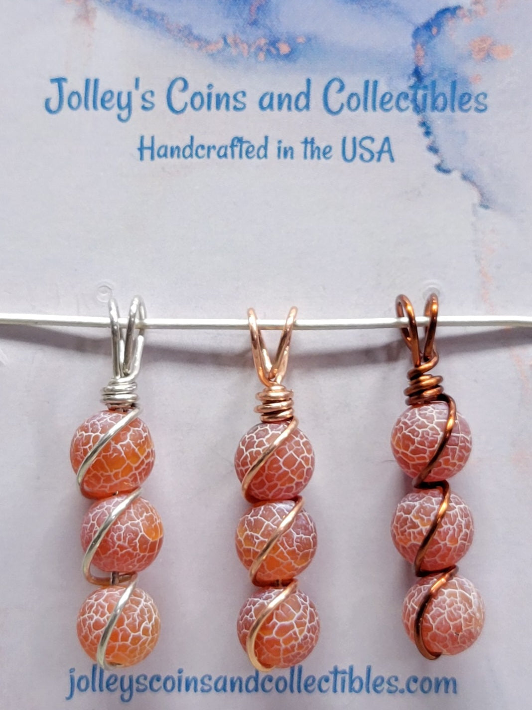 Round Gemstone Wrapped Pendant