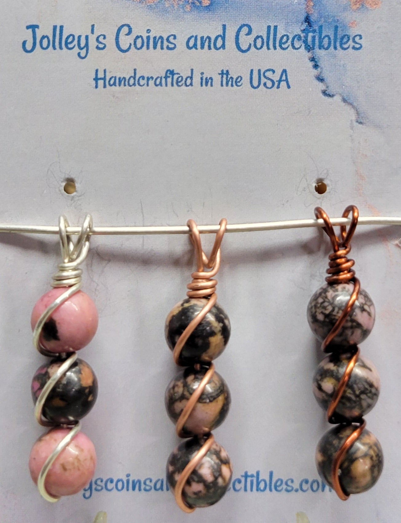 Round Gemstone Wrapped Pendant