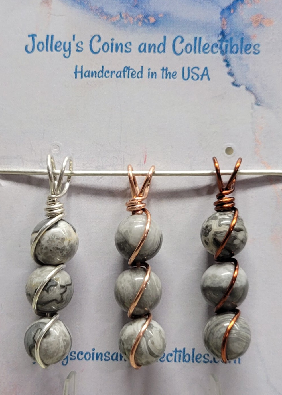 Round Gemstone Wrapped Pendant
