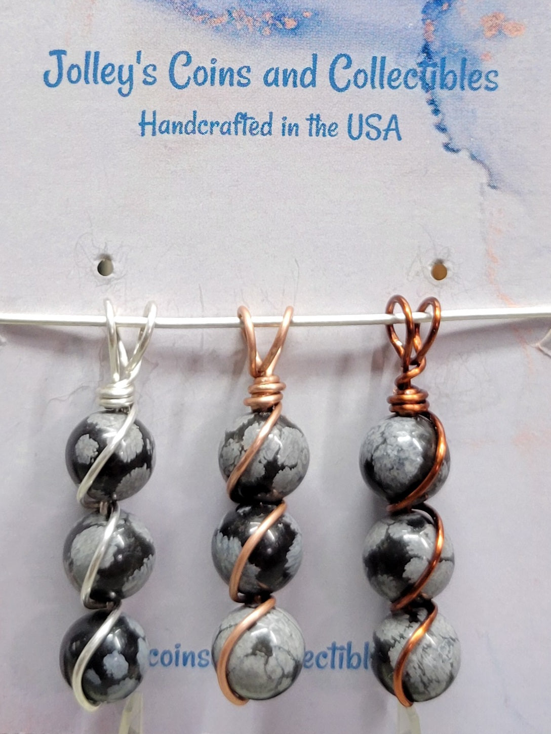 Round Gemstone Wrapped Pendant