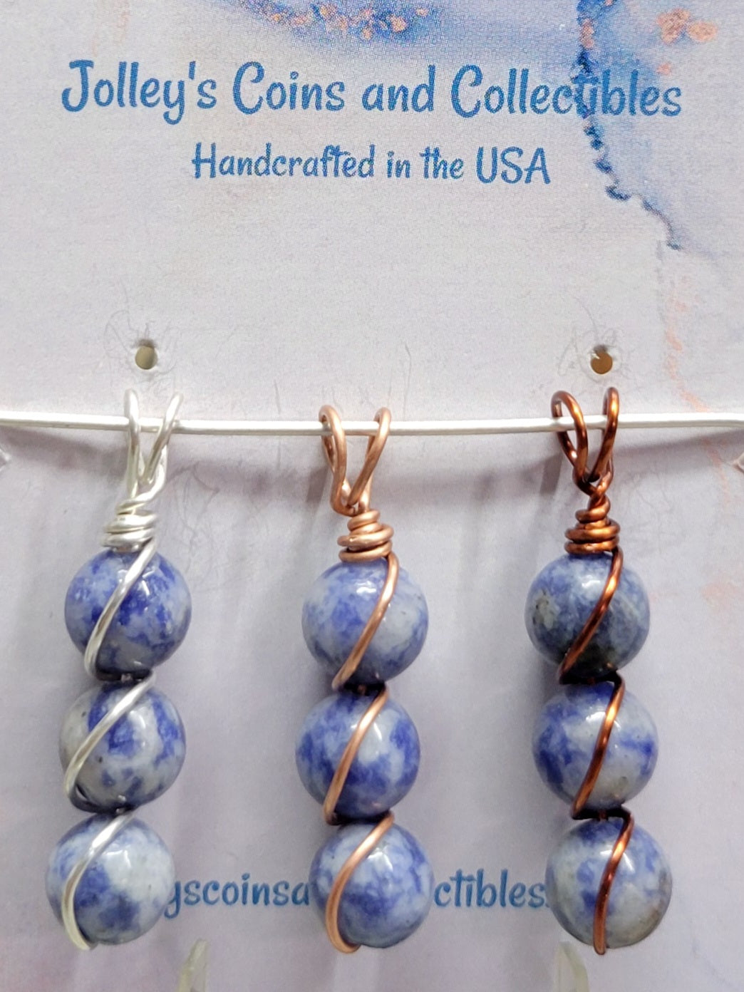 Round Gemstone Wrapped Pendant