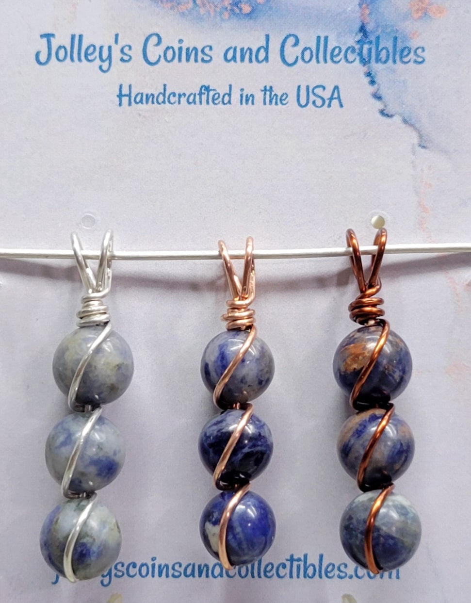 Round Gemstone Wrapped Pendant