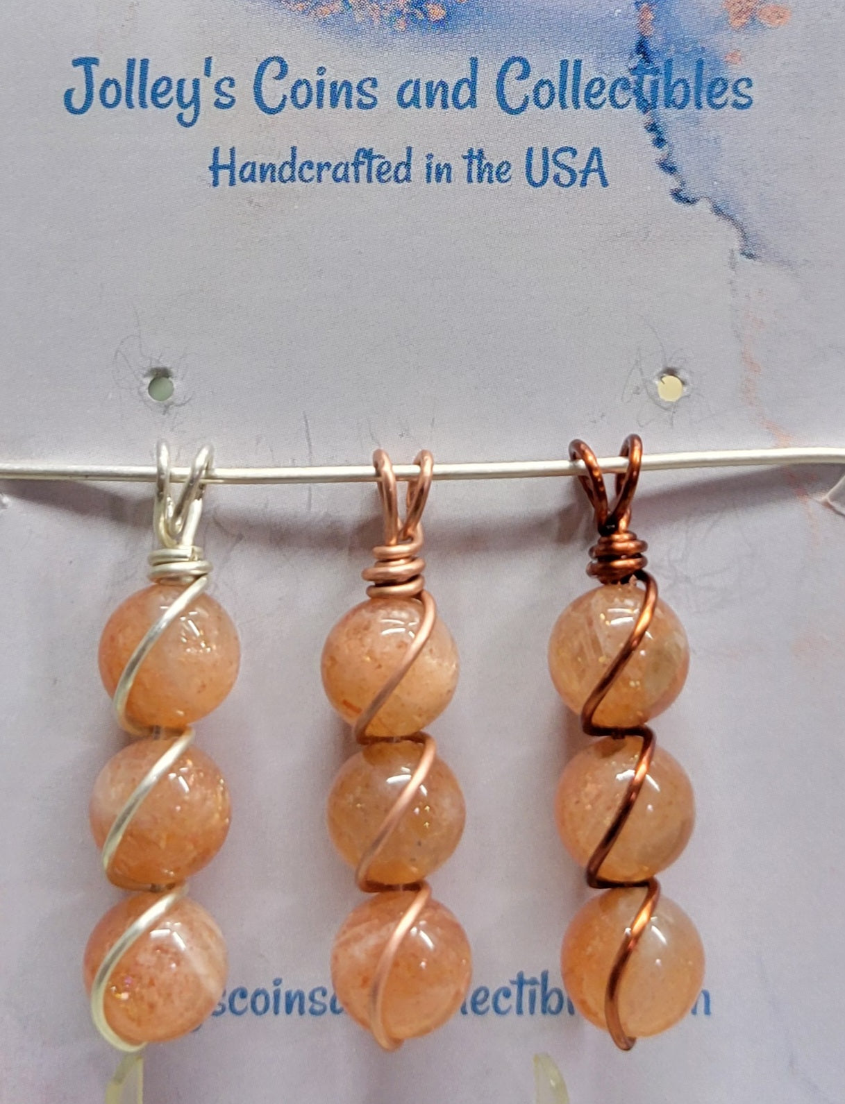 Round Gemstone Wrapped Pendant