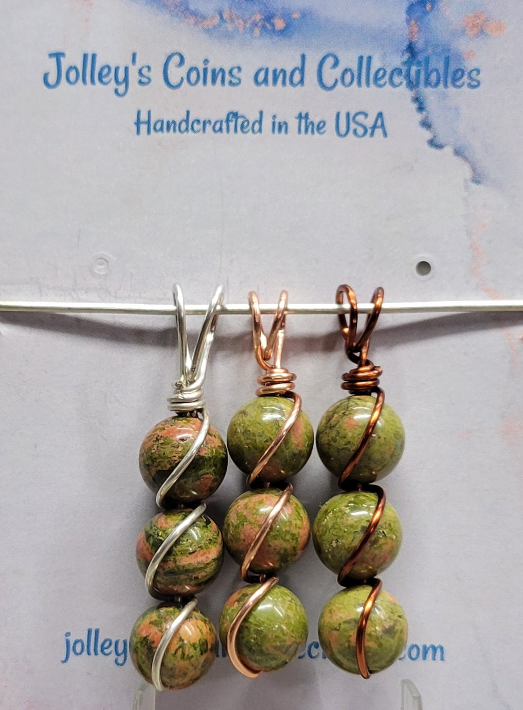 Round Gemstone Wrapped Pendant