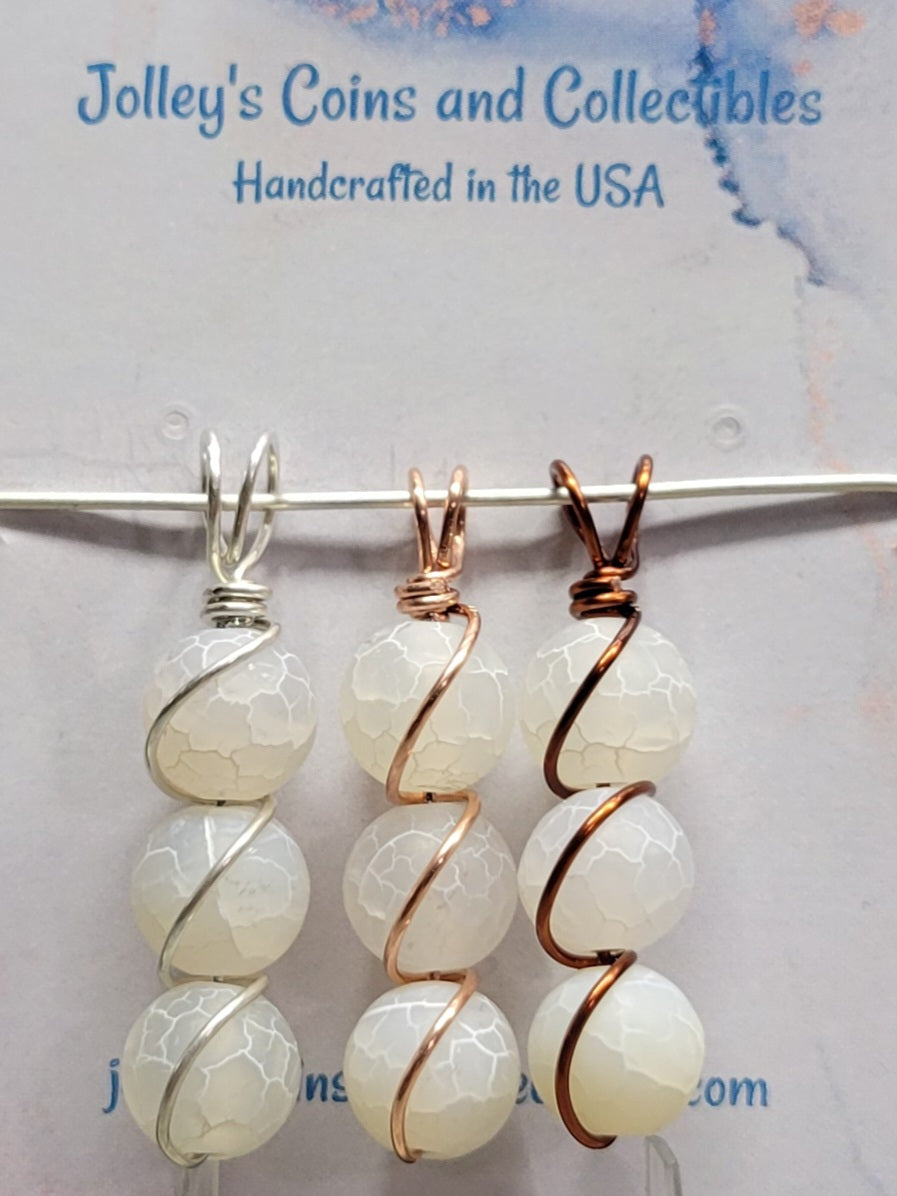 Round Gemstone Wrapped Pendant