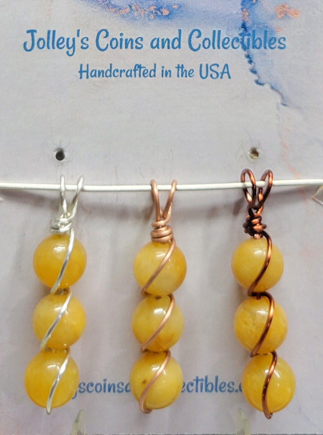 Round Gemstone Wrapped Pendant