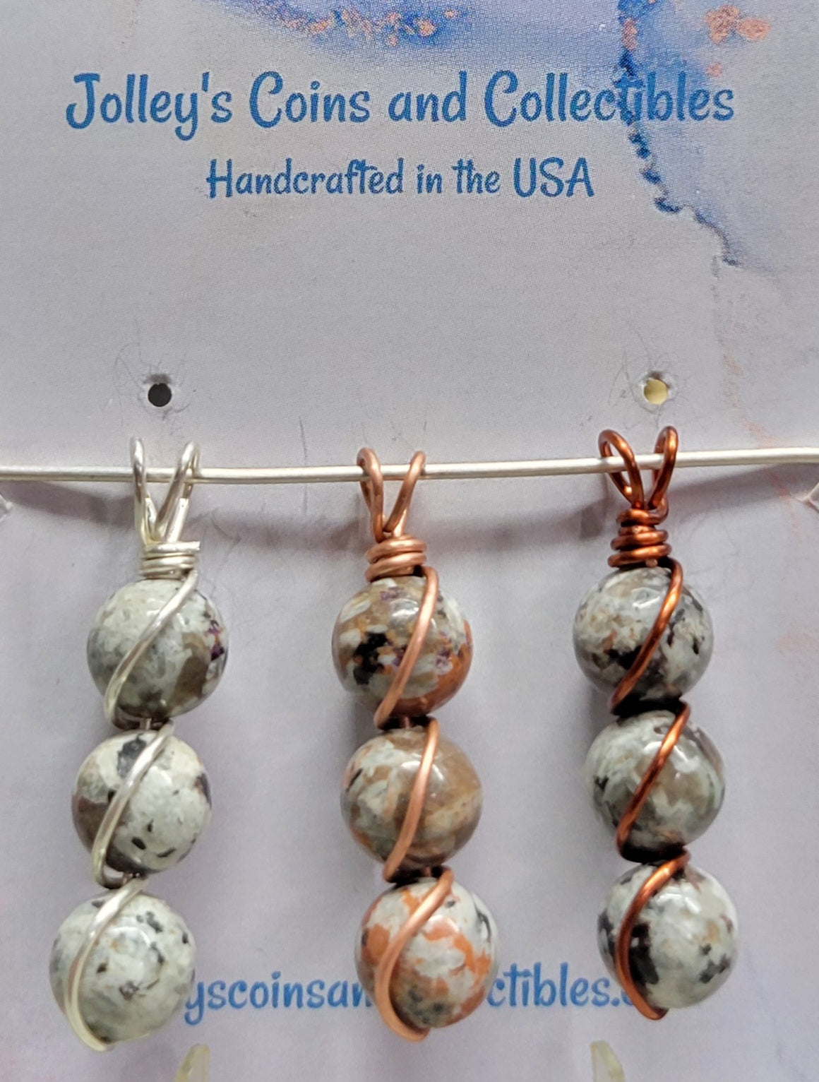 Round Gemstone Wrapped Pendant